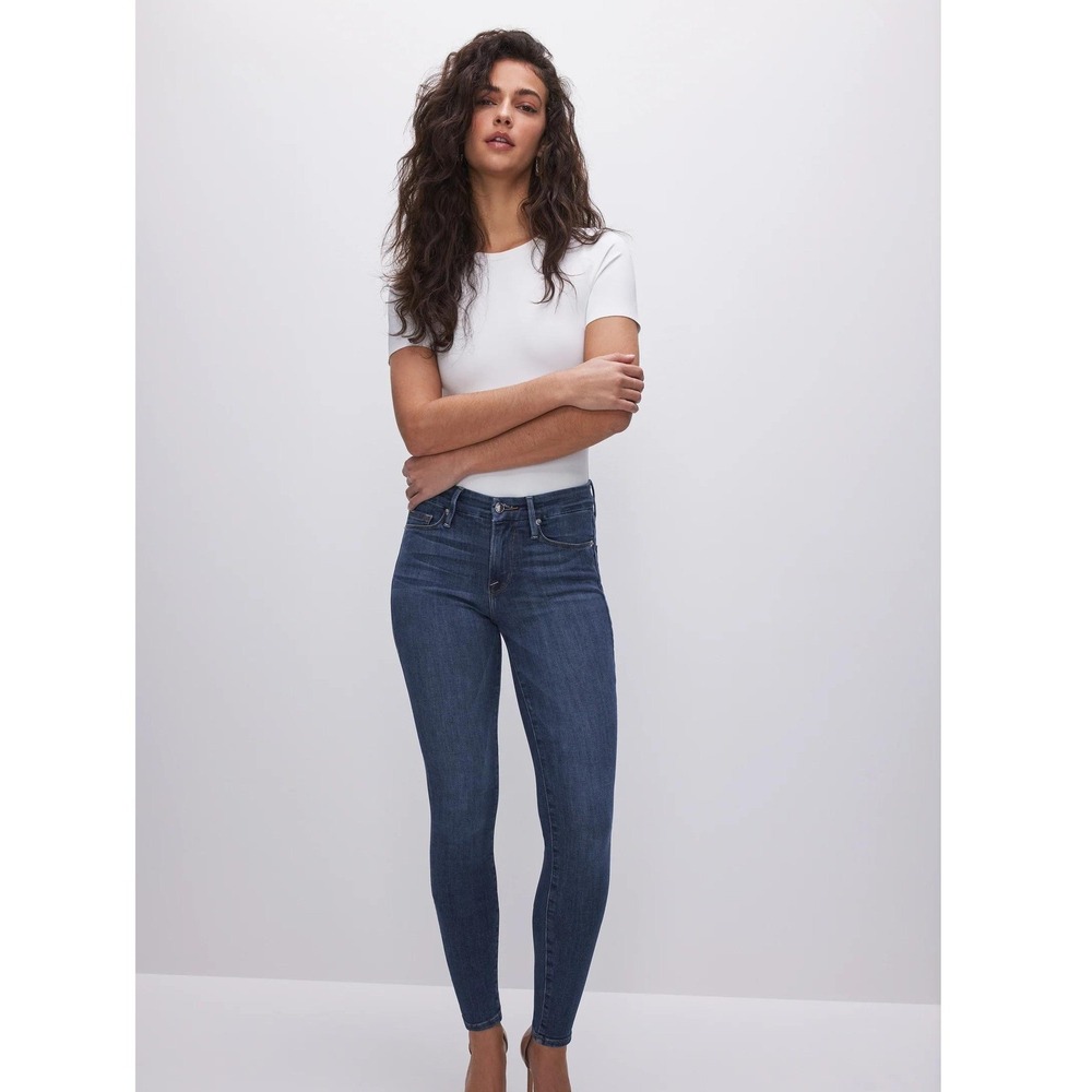 Good American Good Legs Skinny‎ Jeans Womens 10/30 Blue Dark Wash Classic Chic